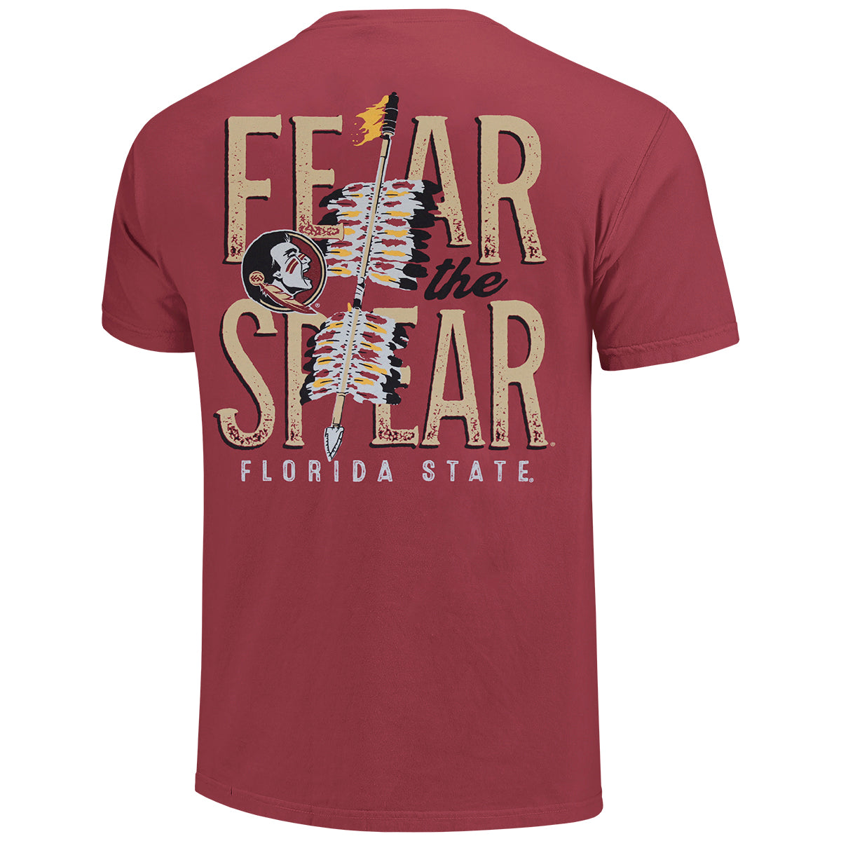 Image One Comfort Colors Adult Unisex Seminole Logo Fear The Spear Des Garnet And Gold