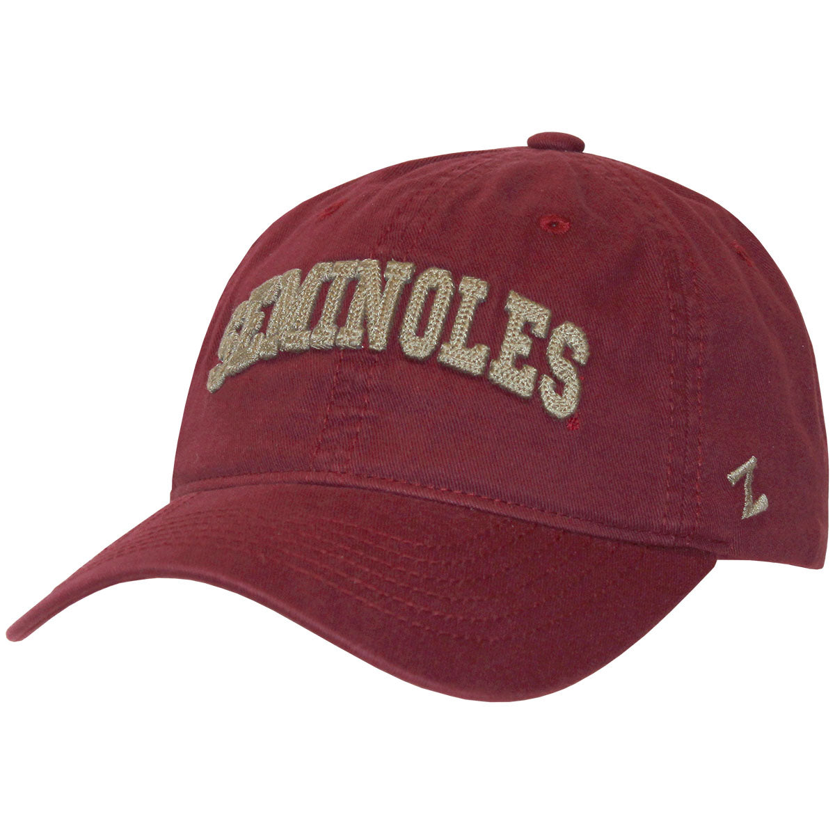 Zephyr Seminoles Chain Stitch Design Adjustable Twill Cap - Garnet