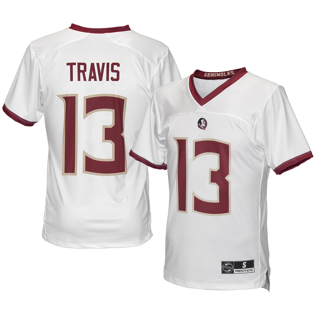 Florida State Seminoles Women's Apparel - Retro Brand The Jordan Travis Football Jersey (White) XL